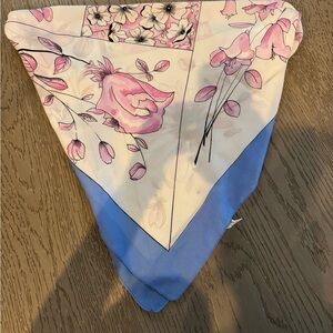 Floral Pink and Blue Scarf